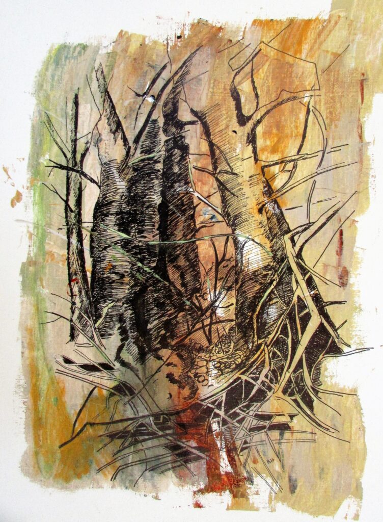 Green Tangle. Watercolour by Beverly Hughes