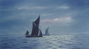 Catching the Night Tide. Watercolour by Anthony Osler