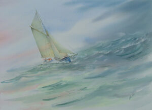 Sea and sky. Watercolour by Alan Noyes