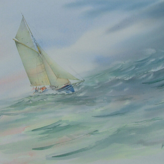 Sea and sky. Watercolour by Alan Noyes