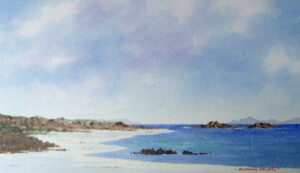 Sea, Sky and Sand. Watercolour by Anthony Osler