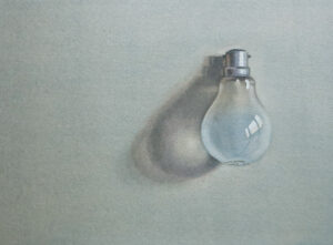 Light bulb. Watercolour by Lillias August ©