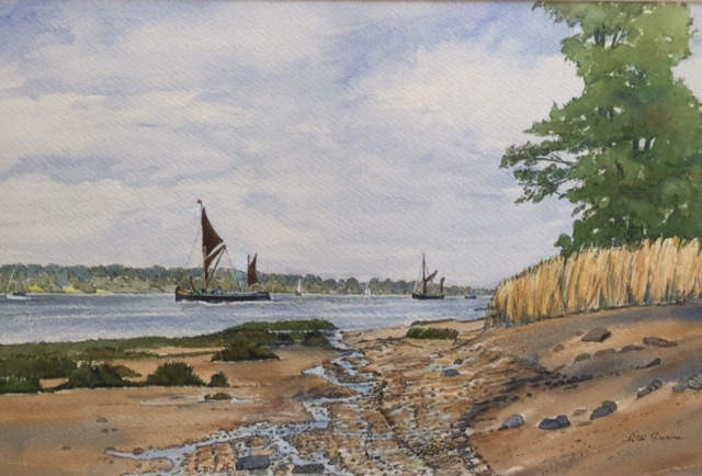Barges Approaching Pin Mill by Rita Browne