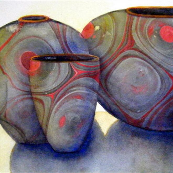 The Royal Institute of Painters in Water Colours Award: Primitive Pots by Sue Downie