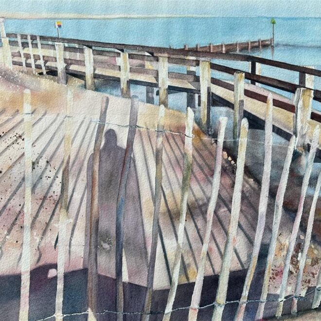 The Tindalls Art Prize for effective use of light and dark: Boardwalk Shadows by Mel Collins