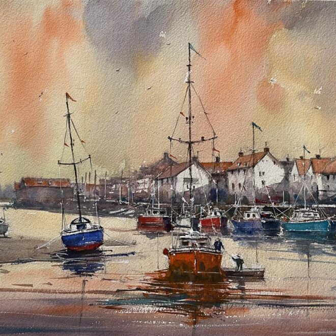 The SEAW Members Award: Wells evening in the harbour by Surinder Beerh